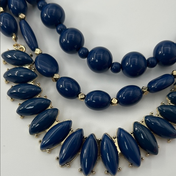Fashion Jewelry Navy and Gold Beaded Necklace - Picture 12 of 16